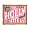Stupell Industries Bold Pink Holly Jolly Phrase Framed Floater Canvas Wall Art